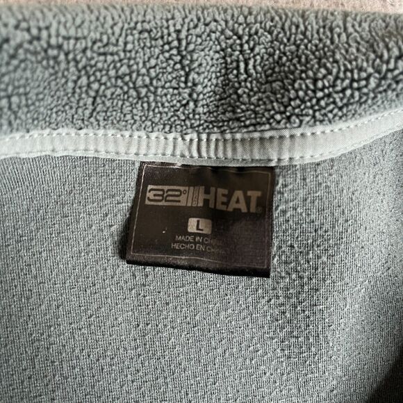 32 Degrees Heat Sweater Mens Large Gray Fleece Collar 1/4 Snap Pullover - Picture 5 of 11